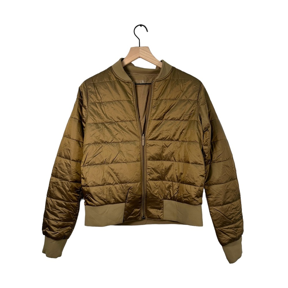 Lululemon Non-Stop Bomber Jacket 4 Frontier Reversible Gold Metallic Coat 2019 - Picture 1 of 6